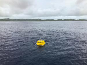 Ngaraard wave buoy successfully deployed in Palau. Credit: Andreia Queima