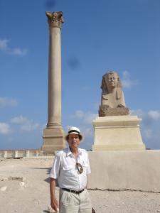 Littman at Pompey's Pillar in Alexandria