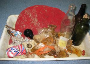 A variety of marine litter collected in the Mediterranean at 2,000 meters depth. Courtesy of CoML.