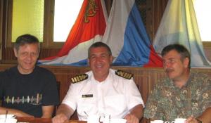From left: Jan Hafner, Captain Vasily Sviridenko, and Nikolai Maximenko. Photo courtesy Beatrix Hu.