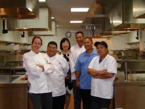 From left to right:   Martina Hildorfer - Chef Instructor; Mark Oyama, Chef Instructor, Bonnie Honma