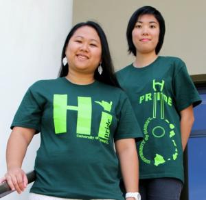 HI Pride design winners Brigette Agustin (left) and Avree Ito-Fujita. Travis Tanouye photo.
