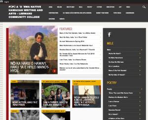 A screenshot of Leeward CC Native Hawaiian Writing and Arts website at http://pupuaoewa.org