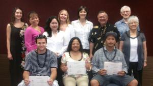 iCAN graduates and Hawai'i Island's first NCRC recipients celebrate with DLIR and Hawai'i CC staff.
