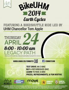 Flyer for BikeUHM 2014: Earth Cycles