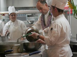 Culinary students assist chefs