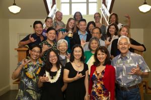 Yeung, family and friends join School of Social Work ohana in celebrating his gift.