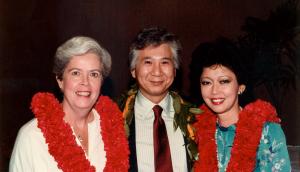 1982 photo of Honolulu Mayor Eileen Anderson, TIM Dean Chuck Gee and First Lady Jean Ariyoshi.